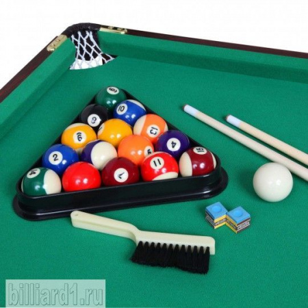 Бильярдный стол Гром 3 фута 4 в 1 с комплектом аксессуаров (пирамида, пул)